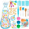 KAEGREEL Kids Baking Chef Set, 26Pcs with Dinosaur Apron & Hat Role Play Cooking Chef Cooking Dress Up Toys, Pretend Play Kitchen Toys Gifts for Boys Girls Aged 3-8