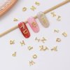 WOKOTO 52pcs Gold And Silver Nail Letter Charms For Nails Letter Nail Charms For Nail Art 3d Nail Art Charms Nail Gems Nail Jewels Set Letters For Nails 3d Letters Rhinestones For Nails