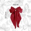EIOAUY Big Bows Hair Clips for Women Long Tail Bow Hairpin Soft Silky Satin Hair Hairpin Metal Clips French Barrettes Cute Hair Clips Gifts for Women Girl (Red)