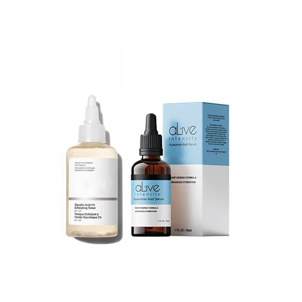 Glycolic Acid 7% Exfoliating Toner with Alive Intensity Hyaluronic Acid Serum