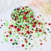 Towenm 60g Mix Pearls and Rhinestones, Flatback Rhinestones and Pearls for Crafts Tumblers Shoes Nails Face Art, 2mm-10mm Mixed Sizes Half Pearls and Rhinestones, Red|Green|White