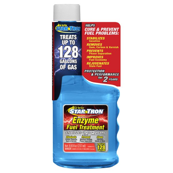 STAR BRITE Star Tron Enzyme Fuel Treatment - Concentrated Formula 8 Ounce - Treats 128 Gallons - Fuel Stabilizer & Treatment, Gasoline Stabilizer, Star Tron Marine Enzyme Fuel Treatment (093008SS)
