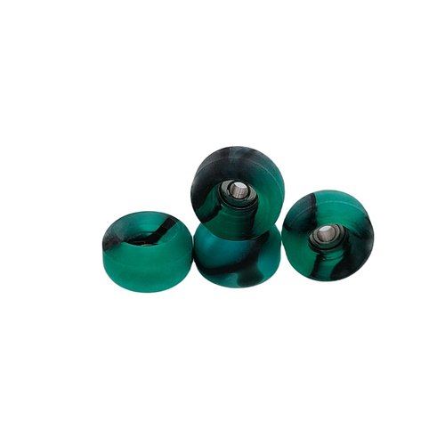 Leefai Pro Fingerboard Wheels - Pro Finger Skateboard Wheel Handmade - 7.5mmx4.5mm –New Street Shape Design - Swirl Colorway (Green)