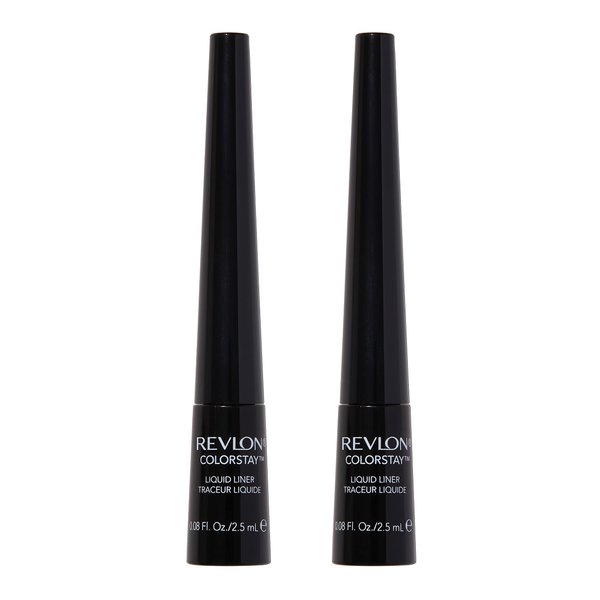 Revlon ColorStay Liquid Eyeliner, Eye Makeup Stocking Stuffers for Women, Waterproof, Smudgeproof, 251 Blackest Black, 0.08 Fl Oz (Pack of 2)