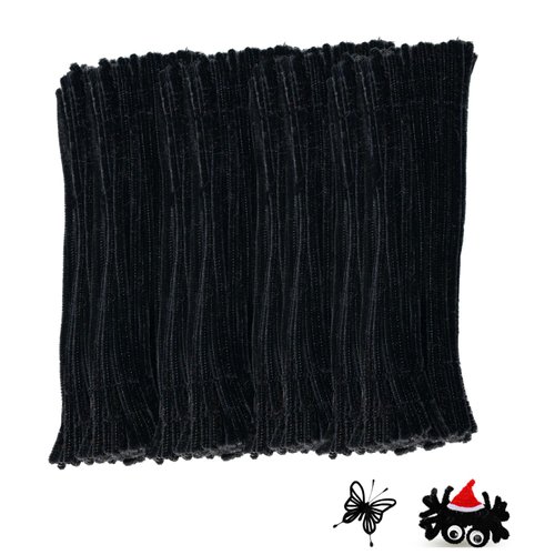 Black Pipe Cleaners for Crafts,200PCS Chenille Stems,Craft Supplies,Halloween Crafts for Kids,DIY Decor Ccrafts for Adults,Kids Games Toys for Ages 8-13,Christmas Birthday Gift,Scrabble Doard Game