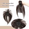 VASILIA Bangs Hair Clip, Clip in Bangs Hair Toppers for Women 100% Real Human Hair, Clip on Bangs 360° 3D Cover Wispy Fake Clip in Hair Extensions for Women Daily (Dark Brown)
