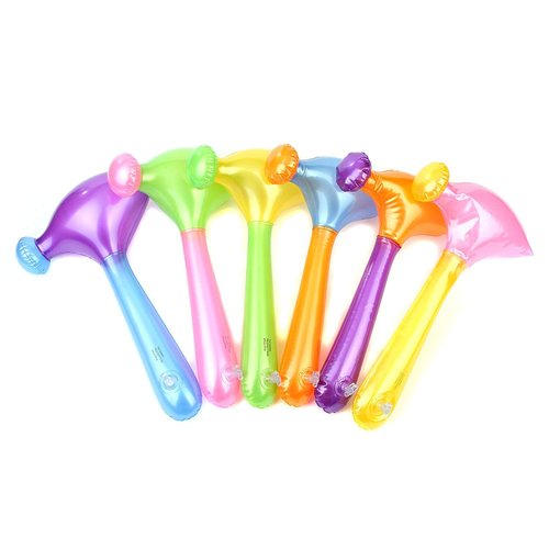 Fun Central - 12 Pack - Inflatable Hammer Toy | Assorted Colors | Bulk for Pool and Beach Party Accessories Bath Toys