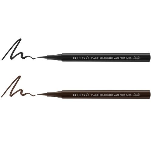 Bissú Waterproof Liquid Matte Eyeliner - 1ml each (2Pack Black & Brown)
