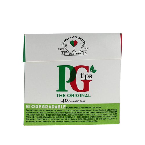 PG Tips Premium Black Tea, Pyramid Tea Bags, 40 Count