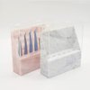 Tweezers Holder Shelf, Dust-proof Tweezer Stand, 8-Hole Acrylic Tweezers Display Stand, Storage Rack Eyelash Extension Tweezers Box with Dust Cover for Salon (Marble White-6 Hole)