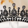 AW BRIDAL Black Baroque Tiara and Crown for Women Wedding Crown for Bride Gothic Queen Crown Princess Tiara for Wedding Birthday Halloween (Black)