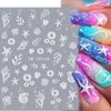 5D Embossed Ocean Nail Stickers Summer Nail Decals Shell Starfish Jellyfish Nail Sticker Nails Stickers Sea Animals Nail Art Stickers Beach Nail Stickers for Nail Art Supplies Ocean Stickers for Nails