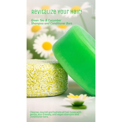 Jorjia & Gryn Green Tea & Cucumber Conditioner Bar, 1 Count (Pack of 1)