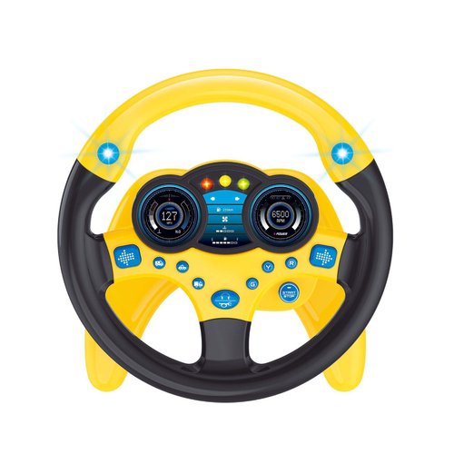 Yohencin Baby Steering Wheel Toy, Kids Steering Wheel for Car Backseat a Variety of Car Sound Effects to Develop Baby's Auditory Skills. (Yellow)