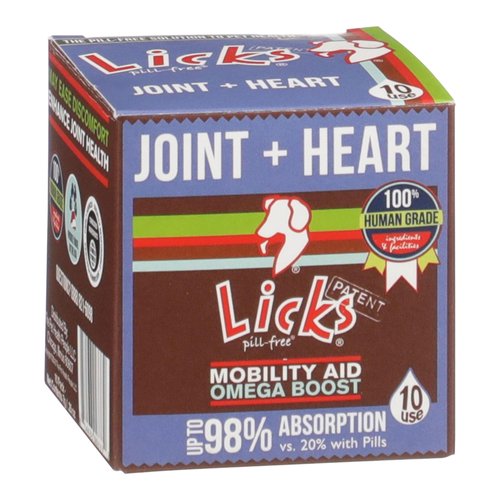 Licks Pill-Free Dog Joint and Heart - Glucosamine &amp; Omega 3 Fish Oil Supplement for Dogs - Inflam...