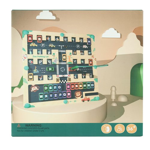 Magnetic Alphabet Maze Letter Puzzle Montessori Toys for 3+ Year Old Wooden Alphabet Learning Toddler Puzzle Board Learning Educational Fine Motor Travel Toy Gifts for Toddlers Kids (Parking)
