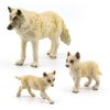 Atralo Service Wild Life Jungle Animal Figure Playsets 3 PCS White Wolf Action Figures Model Toys for Kids Boys Girls