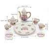 Dollhouse Tea Cup Sets 1:6 Scale Miniature Porcelain Dollhouse Accessories 8PCS Flower Pattern Teapot Platter Dish Sets Dollhouse Kitchen Supplies Decoration (Yellow)