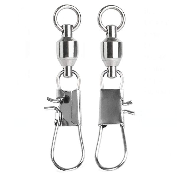AMYSPORTS Stainless Steel Fishing Swivel Snap Ball Bearing Snap Swivels Fishing High Strength Saltwater Swivels Snaps Interlock Fishing Tackle Swivel Fishing Line Connector 25pcs 18.3lbs
