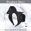 JINBUYAO Red Bow Headband For Women Black Knot Hair Bands Big Bowknot Hair Hoop Knotted Wide Turban Headbands Hair Band Bows Hair Accessories (Brown)