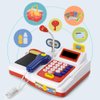 ZOVI Cash Register Playset Toy for Kids with Scanner, Real Calculator, Microphone, Play Food, Supermarket Cashier, Sounds & Early Learning Play