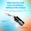 High Fidelity Ear Plugs for Hearing Protection - Discreet, Clear Ear Plugs for Concerts, Festivals & Noisy Events - Up to 18dB Background Noise Reduction Rave Earplugs - Comes with Aluminum Case