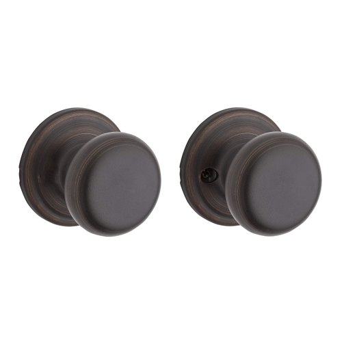 Kwikset Juno Interior Passage Door Knob, Handle For Closet and Hallway Doors, Non-Locking Doorknob in Venetian Bronze, with Microban Protection