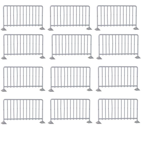 Set of 12 Silver Guardrails for Wrestling Action Figures
