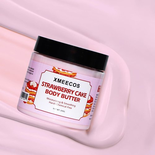 XMEECOS Body Butter| Moisturizing| Smoothing| Cruelty-free| Gentle| Great for dry skin| New Sweet Flavors (One Size, Strawberry Cake)