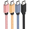 SUMPK Short Micro USB Cable 4 Pack 8 Inch, USB 2.0 A-Male to Micro B Nylon Braided High Speed Charging Cable Compatible for Android Phone, Power Bank, TV Stick and Tablet