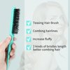 O BRUSHZOO Hair Brush with Hair Styling Comb Set, Green (Curly Haired Individuals, Unisex, Hair Brush, Detangling, Metal)