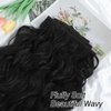 Clip in Hair Extensions Long Wavy Synthetic Hairpieces 20 Inch Black 6PCS Thick Hairpieces Fiber Double Weft Hair for Women