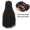 Goddess Box Braids Braiding Hair Baseball Cap Hat Wig Bohemian Curly Ends Box Braids Hat with Braided Hair Extensions for Black White Women Synthetic Braids Hat Wig with Hair Attached (24inch, 1B)