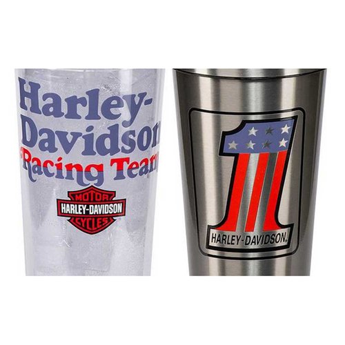 Harley-Davidson Racing Tumbler Set, Double-Wall Stainless Steel- 16 oz. & 18 oz.
