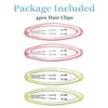 Yzurbu 4pcs Big Hair Clips, Oval Snap Hair Barrettes French Hair Accessories for Thin & Thick Hair