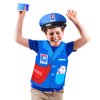 Keymall Kids Mailman Costume With Postman Hat Mail Carrier Vest Clear Stamp Ink Pad For Pretend Play Halloween Postal Costume