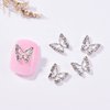 Butterfly Nail Charms Silver Butterfly Nail Gems 3D Metallic Butterflies Nail Rhinestones for Acrylic Nails Designs Shiny Butterfly Crystal Charms for Women Girls Nail Art Supplies Decoration 20pcs