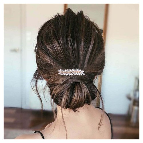 Allereyae Crystal Wedding Hair Clip Barrette Rhinestone Leaf Hair Barrette Clip Gold CZ Bling Bridal Headpieces Decorative Head Clip Headwear Bridal Hair Accessories for Women (Gold)