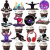 DJ Party Cupcake Toppers DJ Birthday Party Decorations 48PCS Disco DJ Cupcake Picks Hip Hop Music Cake Decorations for Rock DJ Lover Party Supplies