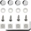 Rust Resistant Stainless Steel License Plate Frame Screws Fasteners + Chrome Screw Caps