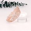YARIEW Small Rose Gold Crystal Crown for Little Girls Flower Bouquets Accessories Rhinestones Wedding Cake Topper Birthday Crown for Kids Cake Decorations Bridal Costume Hair Accessories Gifts