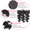 Aiterina 16 Inch Body Wave Ear to Ear Transparent Lace Frontal Closure Unprocessed Brazilian Virgin Human Hair Frontal Pre Plucked with Baby Hair Natural Black Color