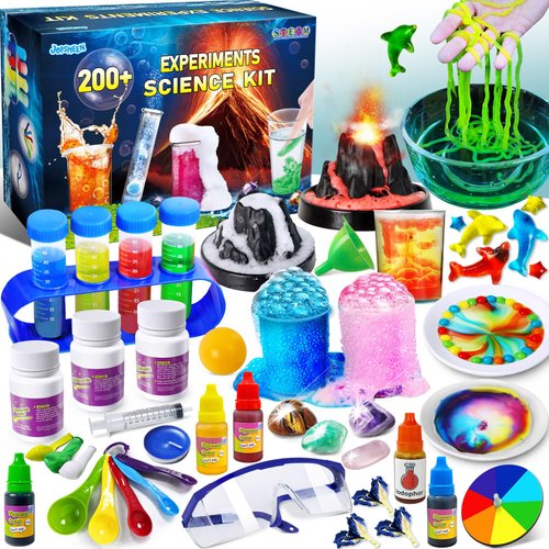 JOPSHEEN 200+ Science Experiments Kit for Kids, Science Project Lab Volcano Toys Birthday Gifts for Boys & Girls, Chemistry Set, Gemstone S.T.E.M Educational Learning Activities