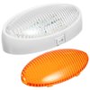 Partsam Oval LED RV Exterior Porch Utility Light with Switch 12v Replacement Light for RVs Boat Trailer Camper 5th Wheels White Base w/Snap-on Clear and Amber Lenses Surface Mount