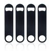 KTOJOY 4 PACK Stainless Steel Flat Bottle Opener, Beer Bottle Opener, 7inch, with Exquisite Packaging, for Kitchen, Bar or Restaurant, Black,