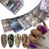 Snake Skin Nail Transfer Foil Sticker Nail Art Supplies Python Print Nail Foils Nail Art Stickers Starry Sky Nail Art Foil DIY Decals Holographic Nail Foil Transfer Designs for Women Girls (10 Pcs)