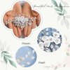 CASOLVX Bride Hair Comb Hair Clips Flower Leaf Headpiece Pearl Wedding Hair Accessories for Brides Bridesmaids Women