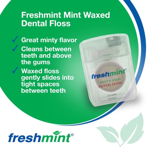 12 Spools of Freshmint® 12 Yards Mint Waxed Dental Floss