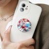 Ksadiye Phone Grip with Expanding Kickstand,Cell Phone Collapsible Stand Pink Blue White Stone Design for Smartphones
