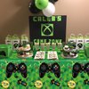 PIXHOTUL 4 Pcs Video Game Party Tablecloths, 51" x 86" Plastic Disposable Table Covers Blue Gaming Birthday Party Decorations for Boys Kids' Teens Party Supplies (Green, 51'' x 86'')